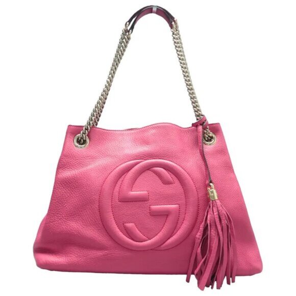 Gucci Handbags - 100% Authentic GUCCI Soho Pink Leather Shoulder Bag 778-103024